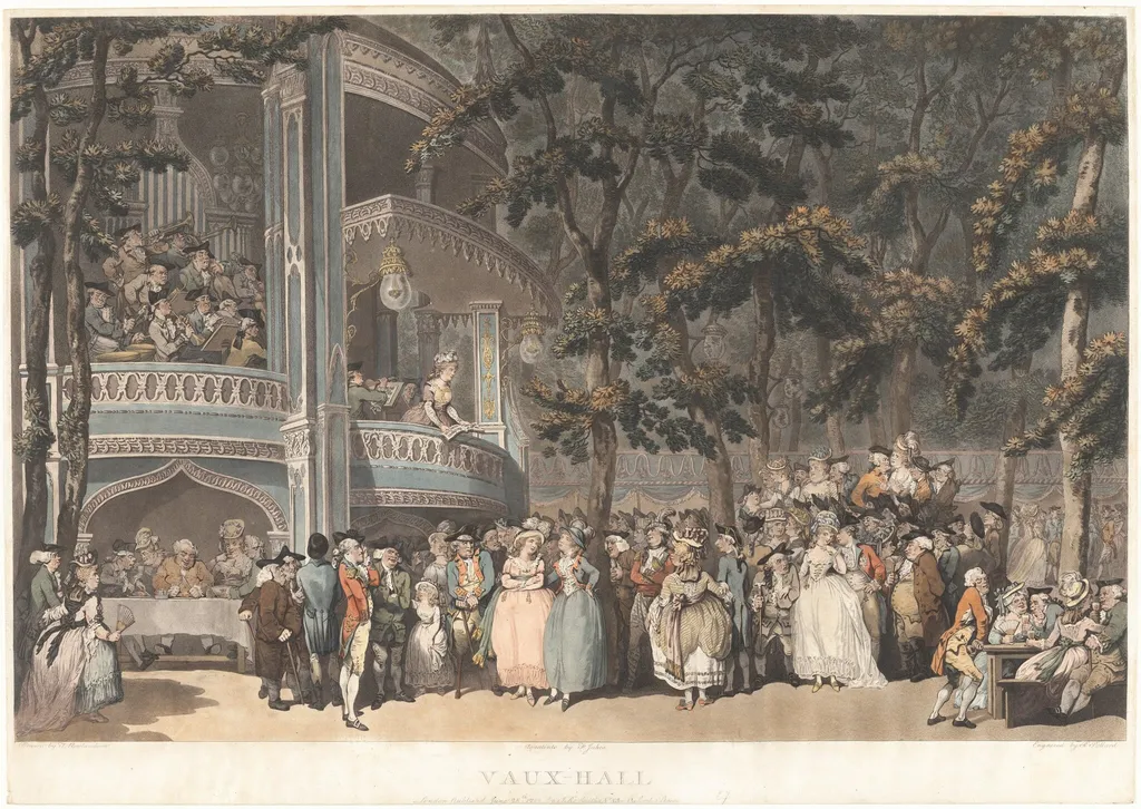 Vauxhall Gardens, by Robert Pollard, ink, 1785