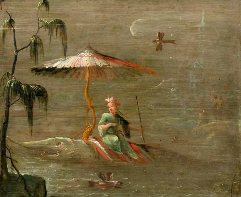 A Chinese Dignitary Riding a Fish, by Robert Robinson
