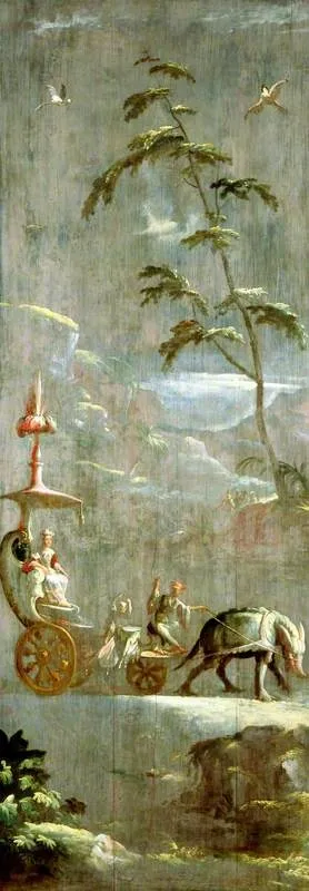 A Chinese Empress in a Chariot, by Robert Robinson, oil, 1698