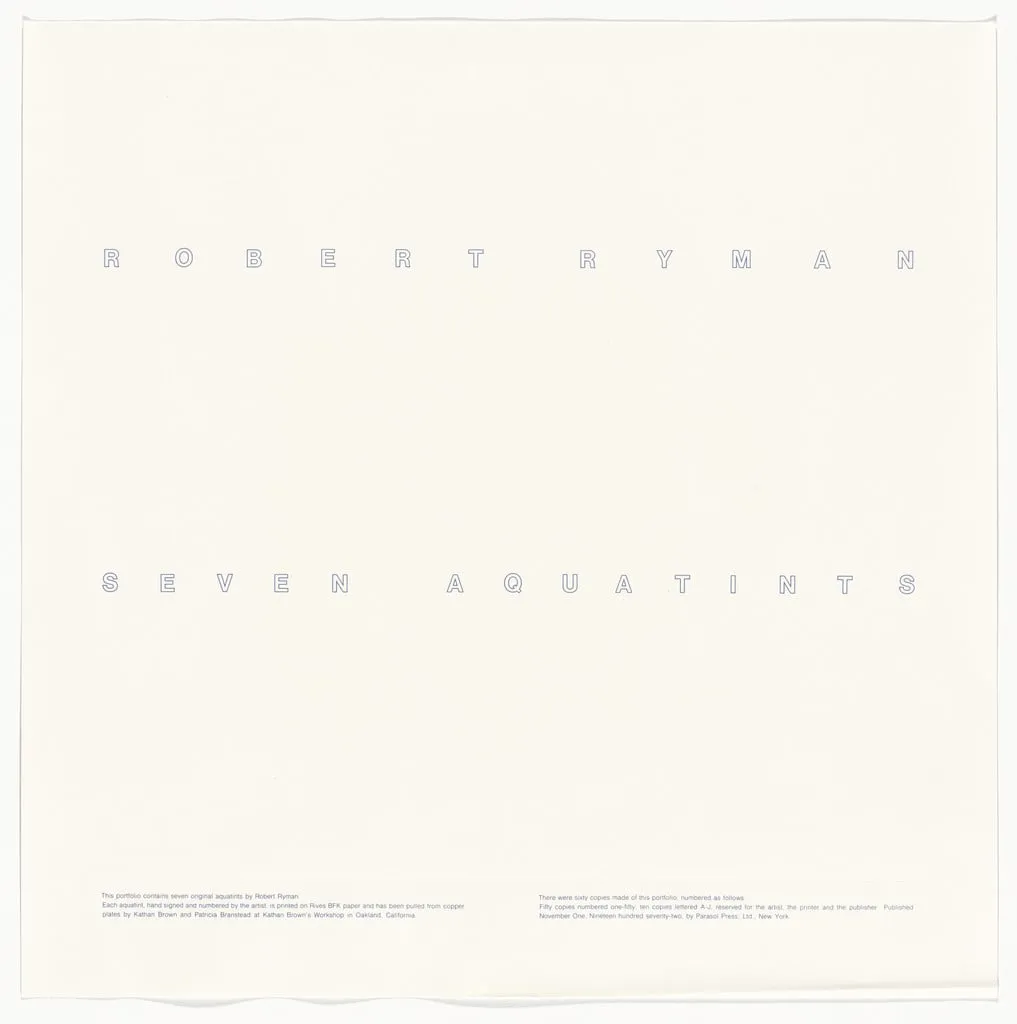 Untitled, by Robert Ryman, ink, 1972