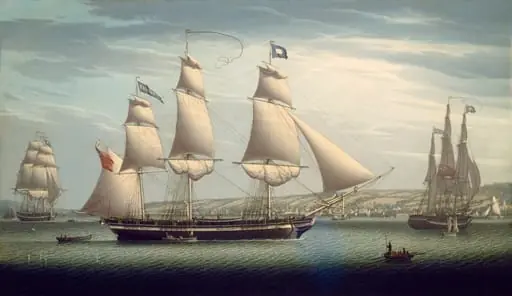 The Ship "Favorite" Maneuvering Off Greenock, by Robert Salmon