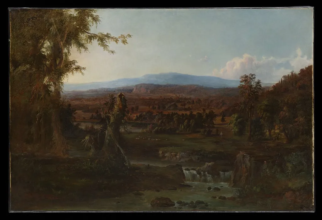 Landscape with Shepherd, by Robert Seldon Duncanson, oil, 1852