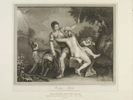 Venus dissuading Adonis from the chase, by Robert, Sir Strange