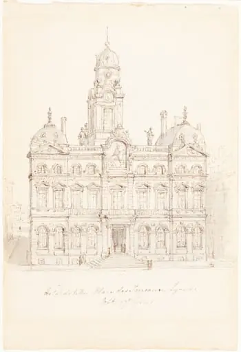 Hôtel de Ville, Place des Terreaux, Lyons, by Robert Smirke