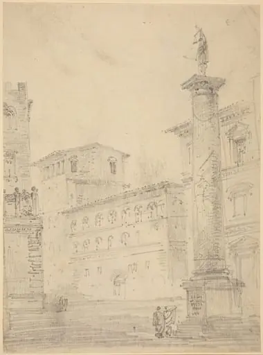 Figures on a Roman Piazza