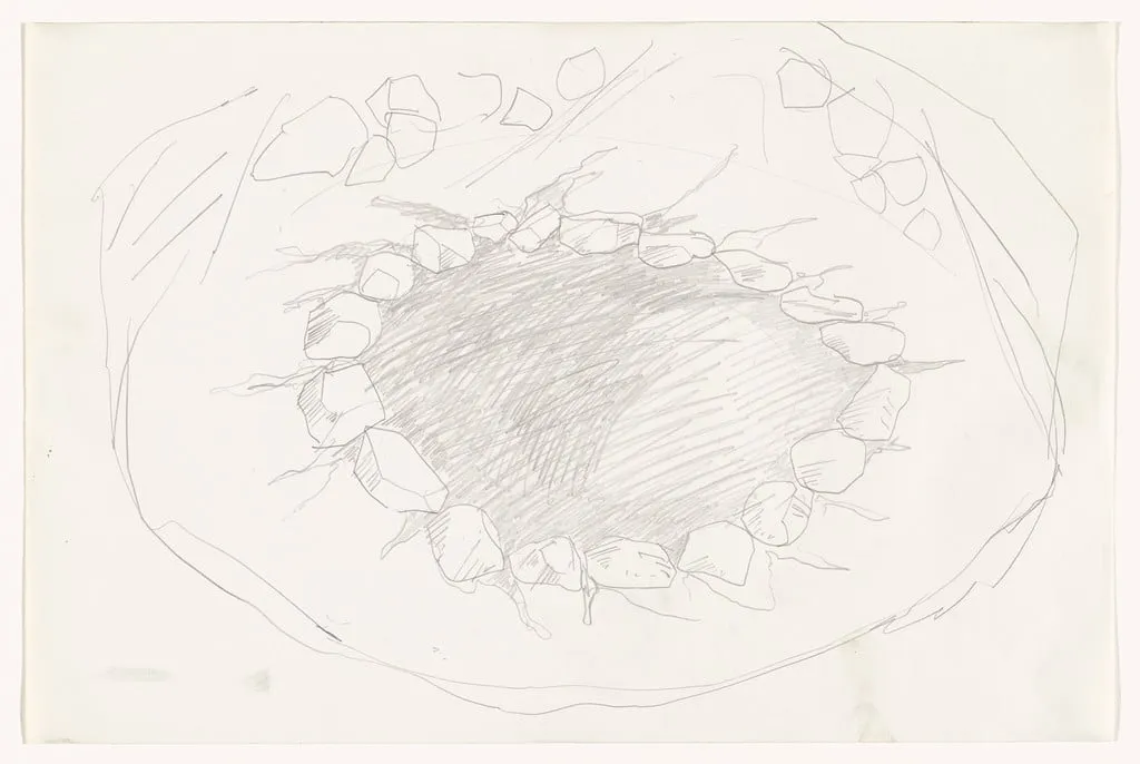 Untitled, by Robert Smithson, graphite, 1970