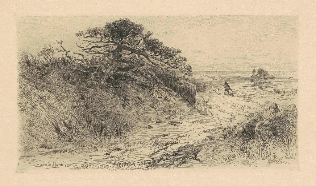 The Path to the Shore, by Robert Swain Gifford, ink, 1879