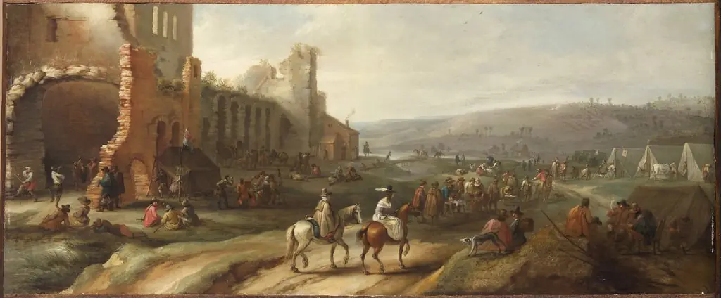 Field Camp with Ruins, by Robert van den Hoecke