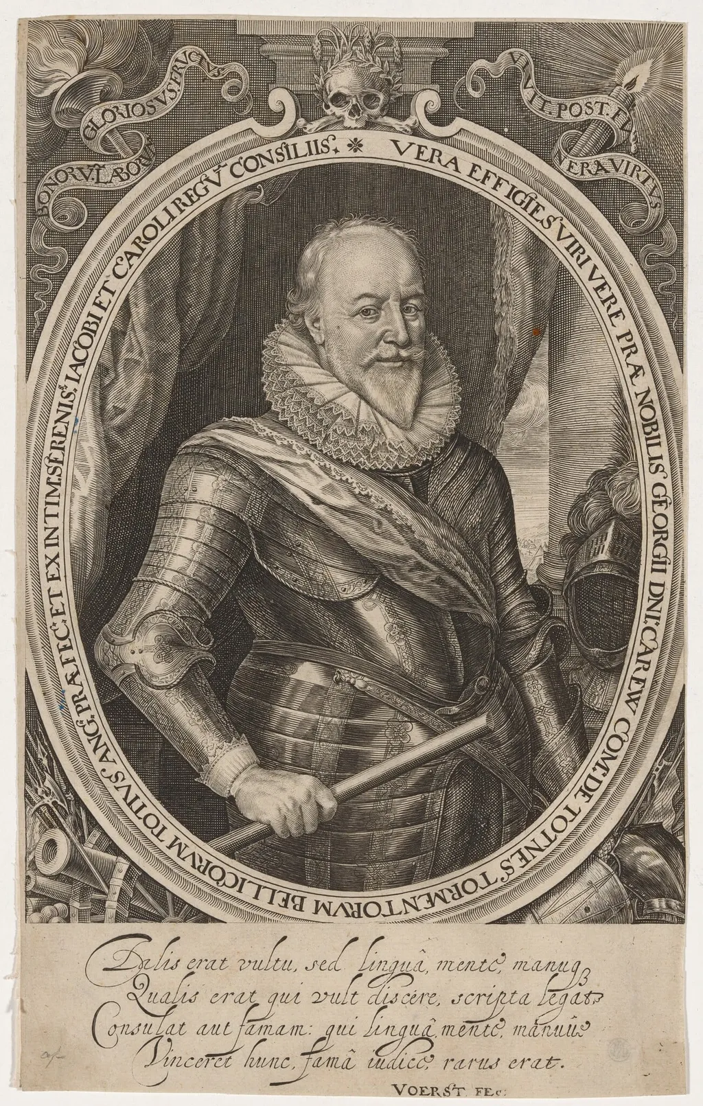 George Carew, Earl of Totnes, by Robert van Voerst, ink, 1633