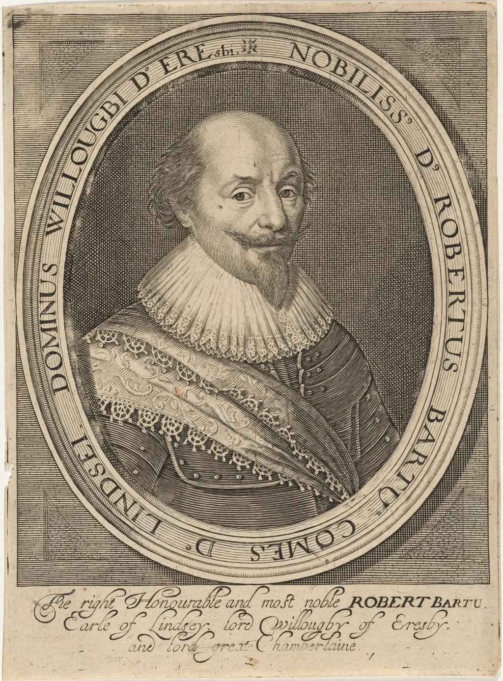 Robert Bertie, First Earl of Lindsey, by Robert van Voerst, ink, 1616