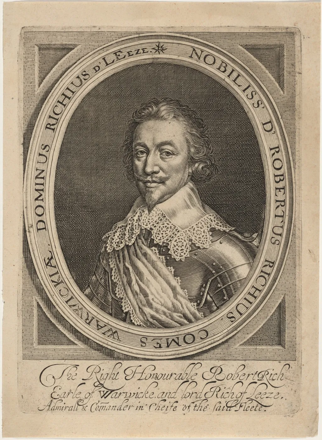 Robert Rich, by Robert van Voerst, ink, 1616