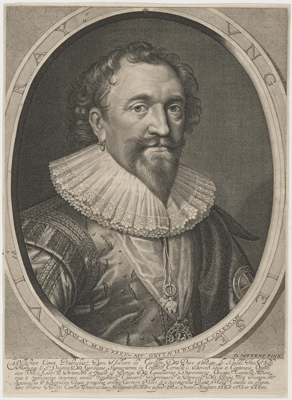 William, Earl of Pembroke, by Robert van Voerst, ink, 1616