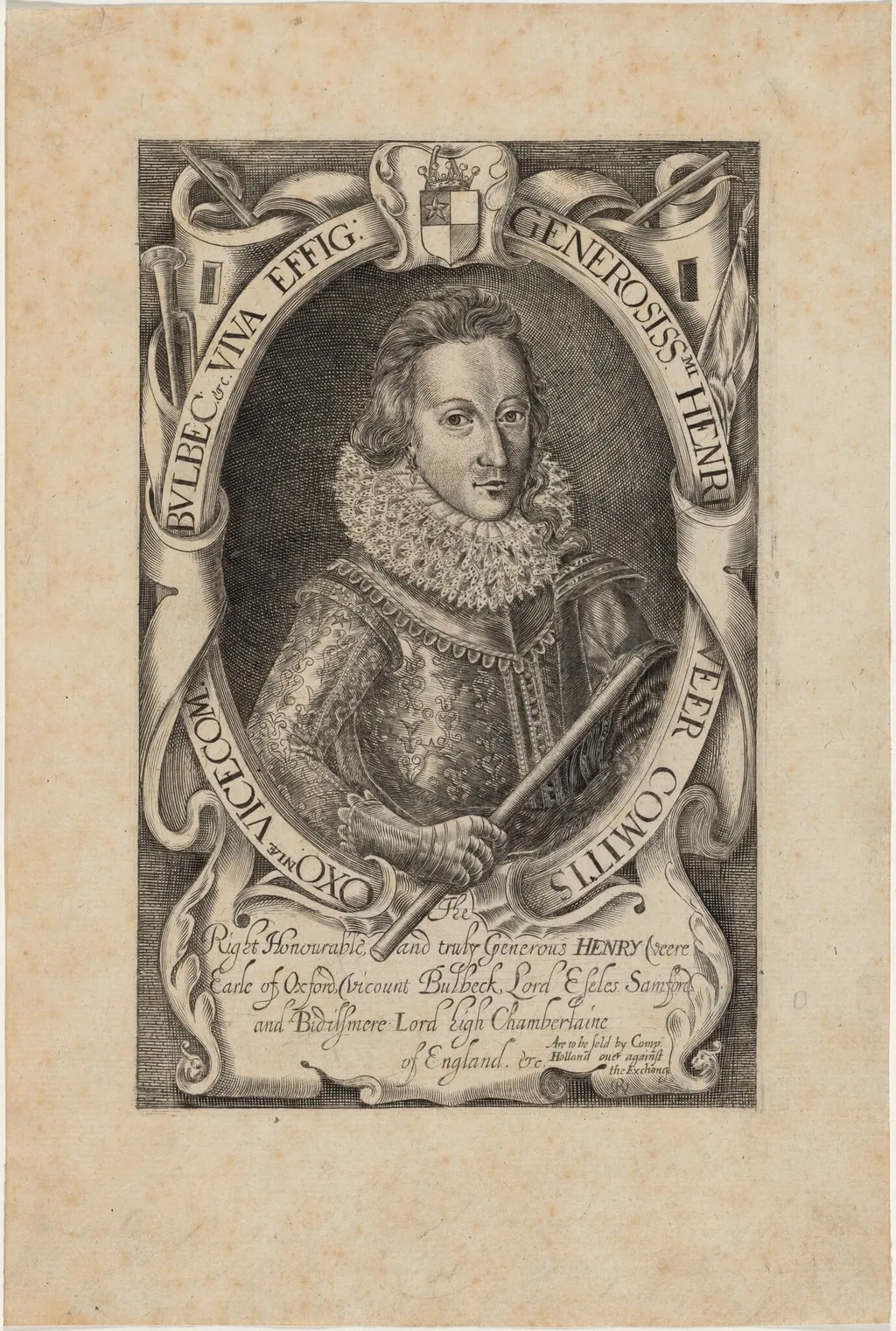 Henry de Vere, Eighteenth Earl of Oxford, by Robert Vaughan, ink, 1640