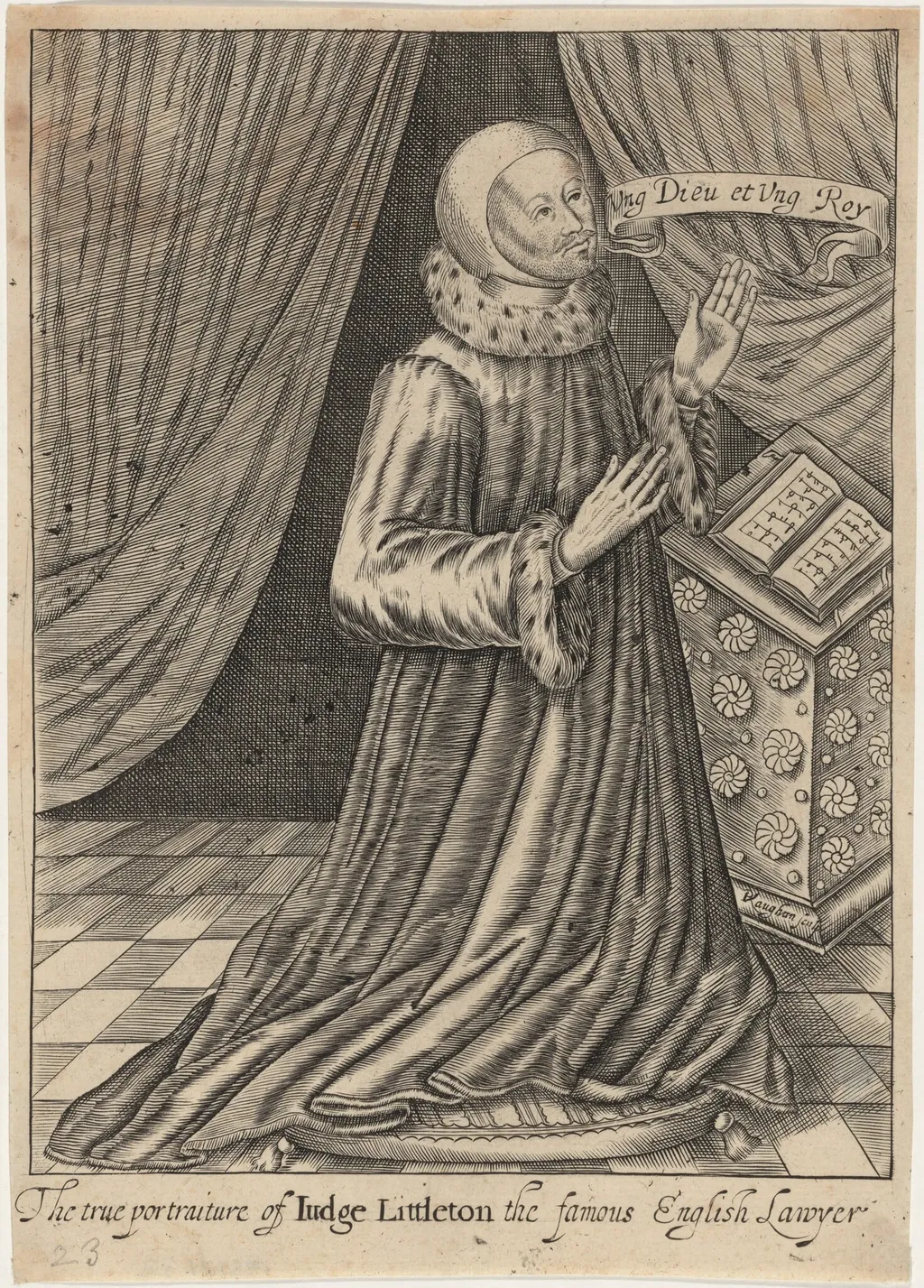Sir Thomas Lyttleton, Lawyer, by Robert Vaughan, ink