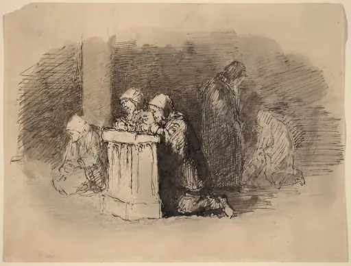 Praying Figures in a Church, Florence, by Robert Walter Weir