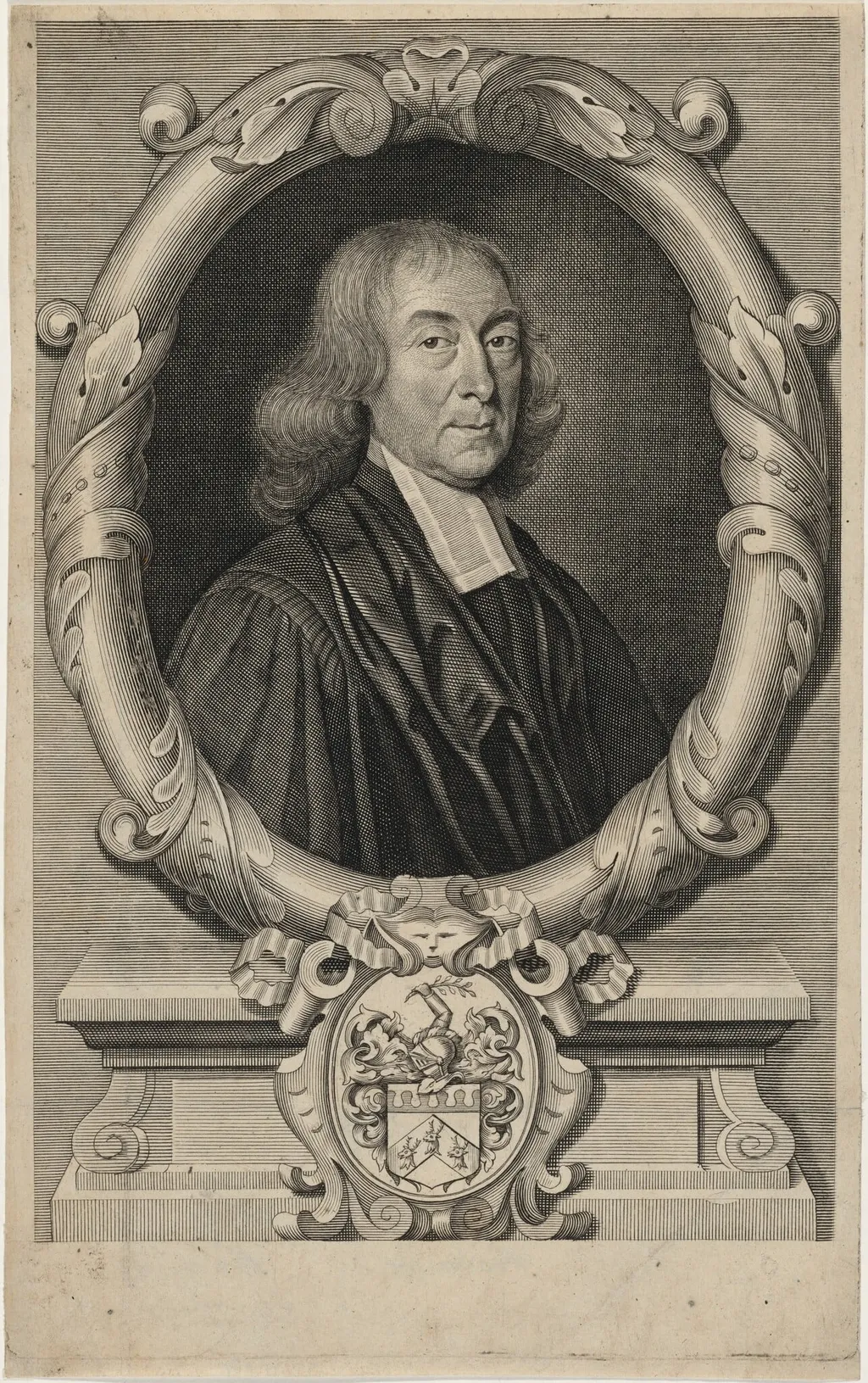 Benjamin Woodroffe, R.R.S., Canon of Christ Church, Oxford, by Robert White, ink, 1674