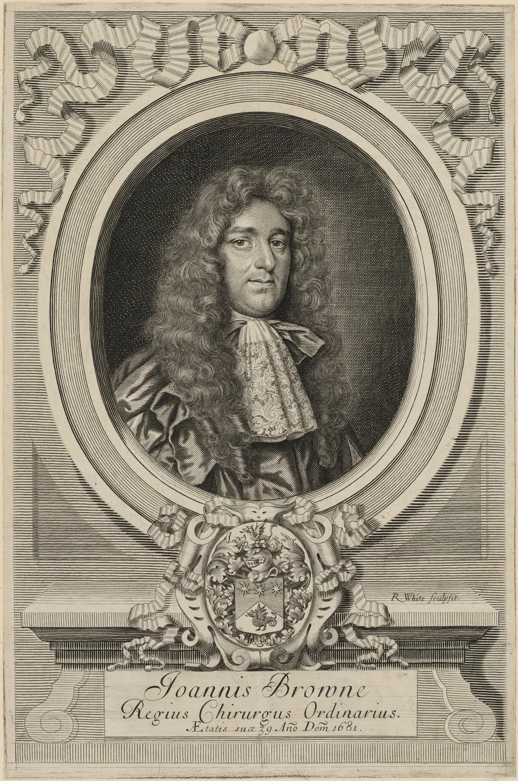 John Browne, by Robert White, ink, 1681