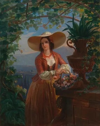 Italialainen kukkaistyttö, by Robert Wilhelm Ekman