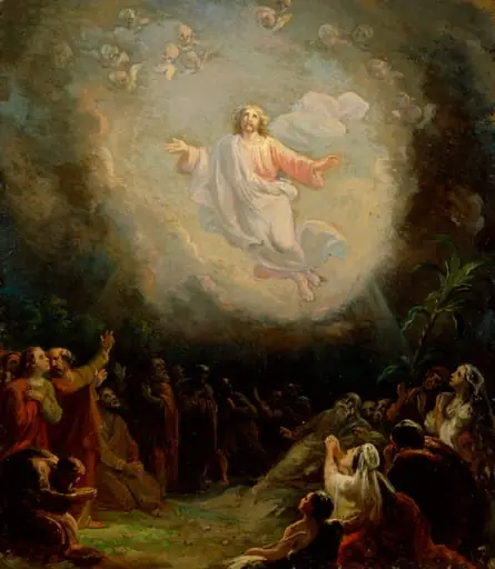 Kristuksen taivaaseenastuminen, luonnos Lemlannin alttaritauluun, by Robert Wilhelm Ekman