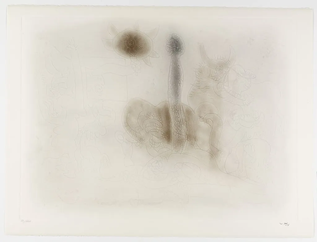 Untitled, by Roberto Matta, ink, 1971