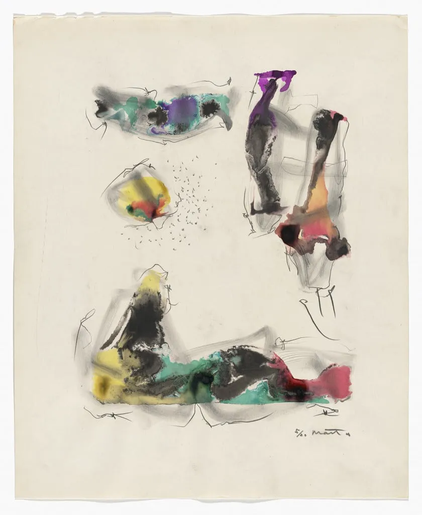 Untitled, by Roberto Matta, watercolor, 1942