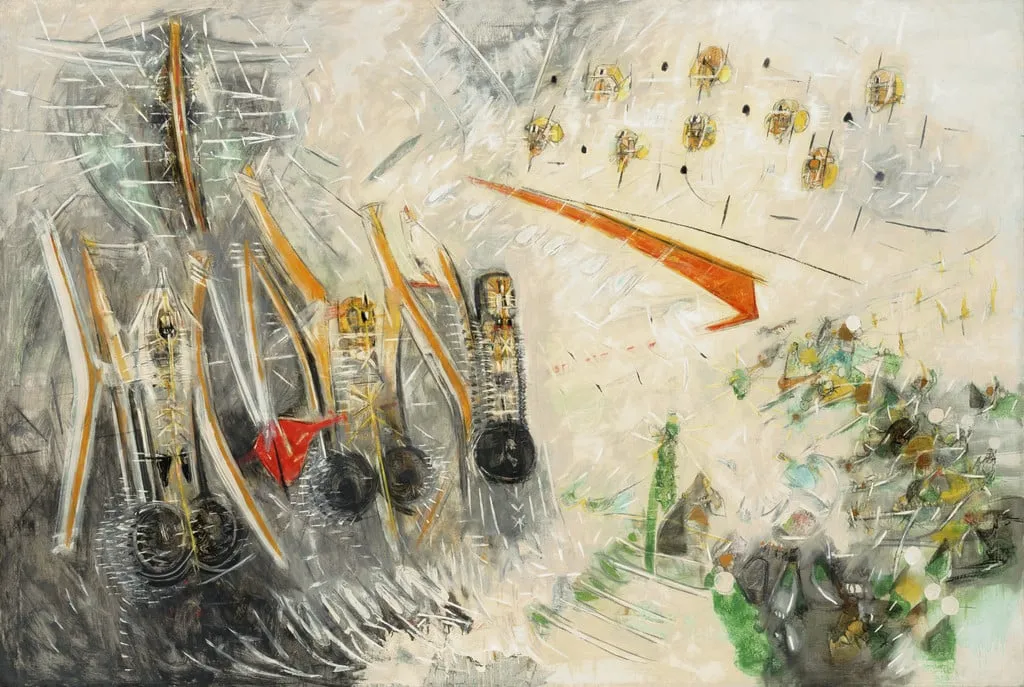 Untitled, by Roberto Matta, tempera, 1952