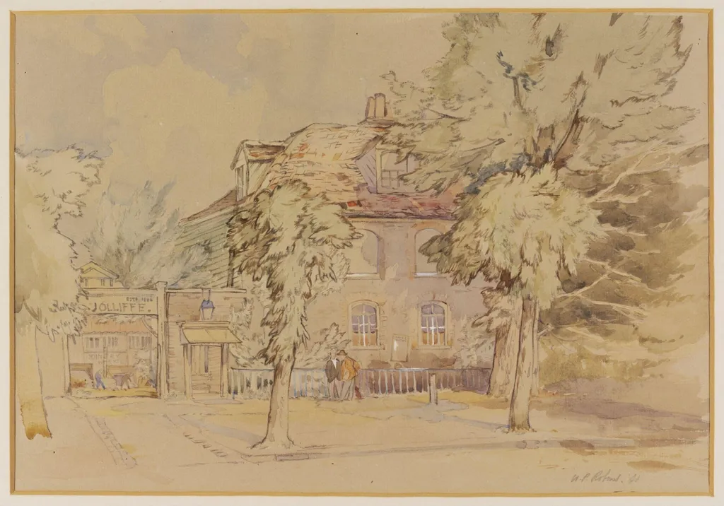 Elm Hall, Wanstead, by Robins, watercolor, 1941