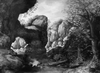 Rocky Landscape with a Goat Hunt