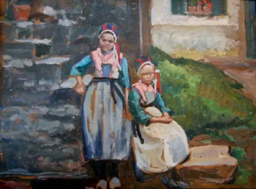 Două fetițe bretone, by Rodica Maniu