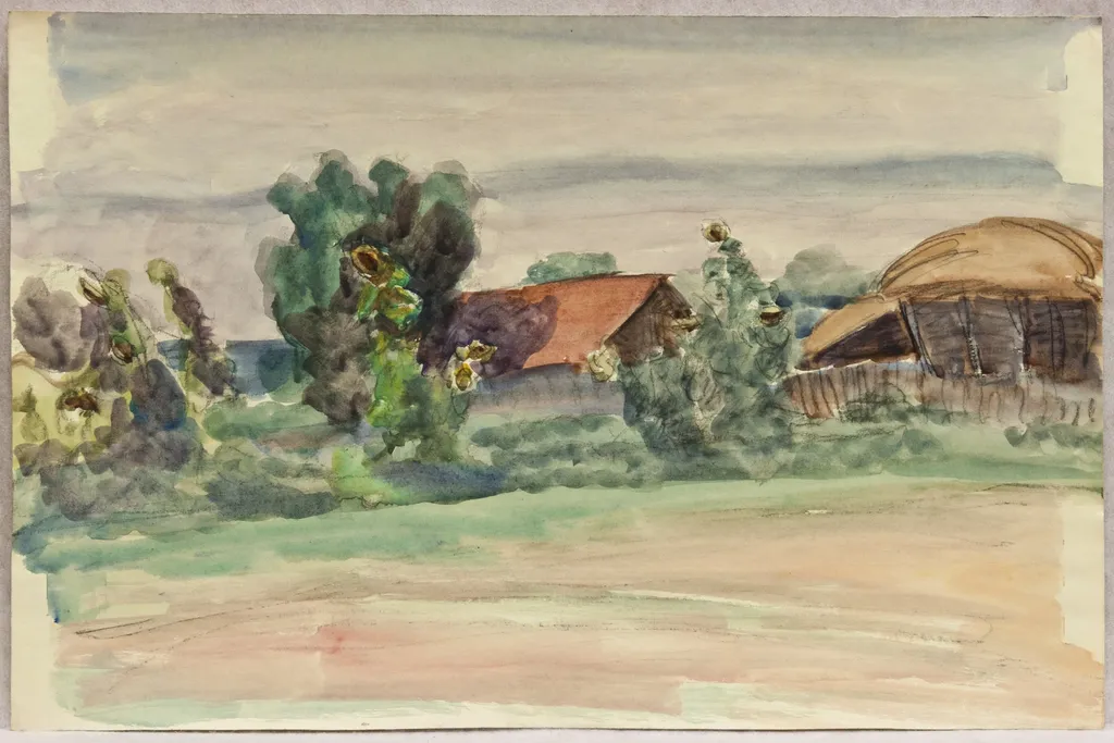Peisaj cu case, by Rodica Maniu, 1950