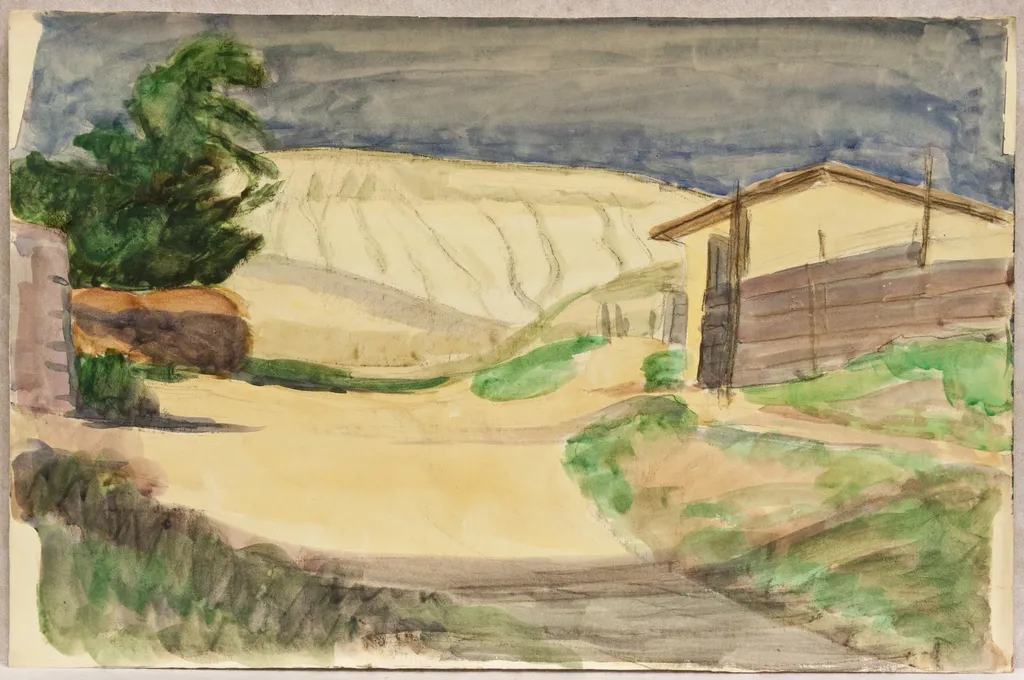 Peisaj cu deal, by Rodica Maniu, 1950