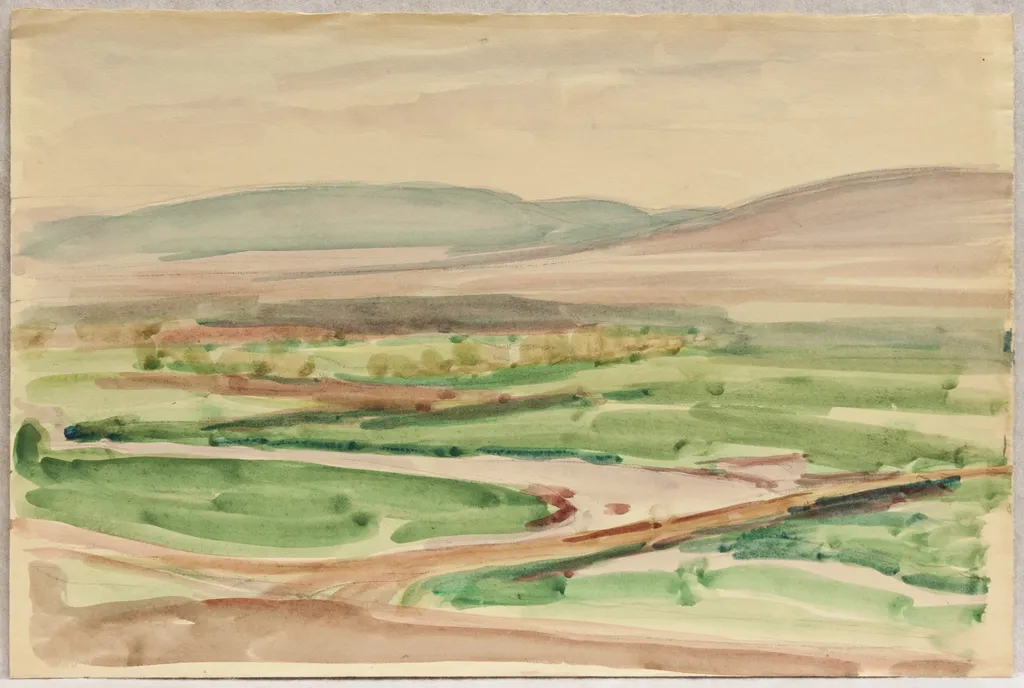 Peisaj cu dealuri, by Rodica Maniu, unspecified, 1950