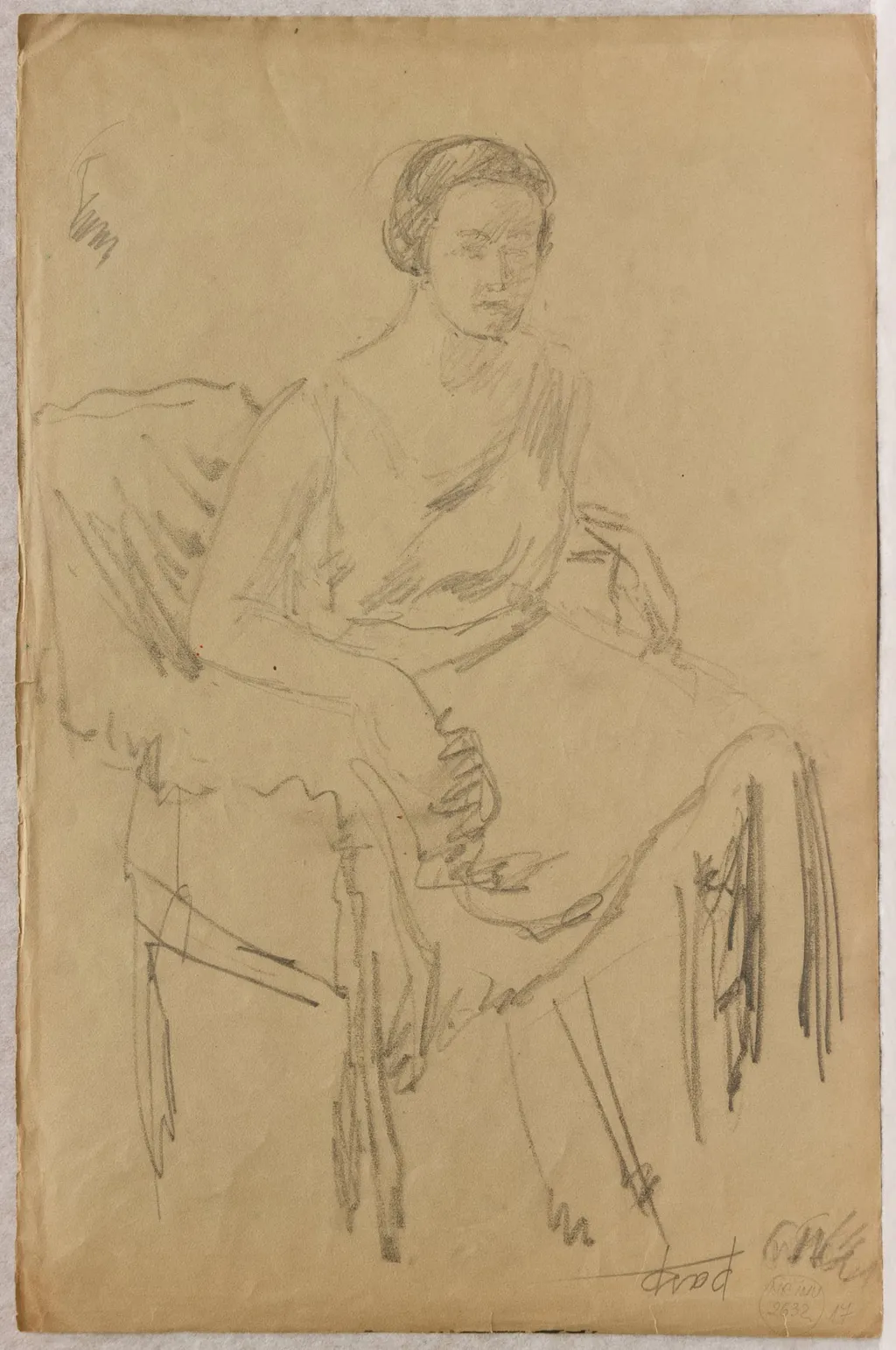 Verso: Femeie șezând, by Rodica Maniu, unspecified, 1950
