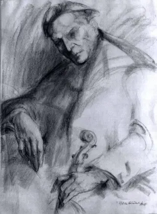 Portret George Enescu, by Rodica Teodorescu Ciocârdel, 1955