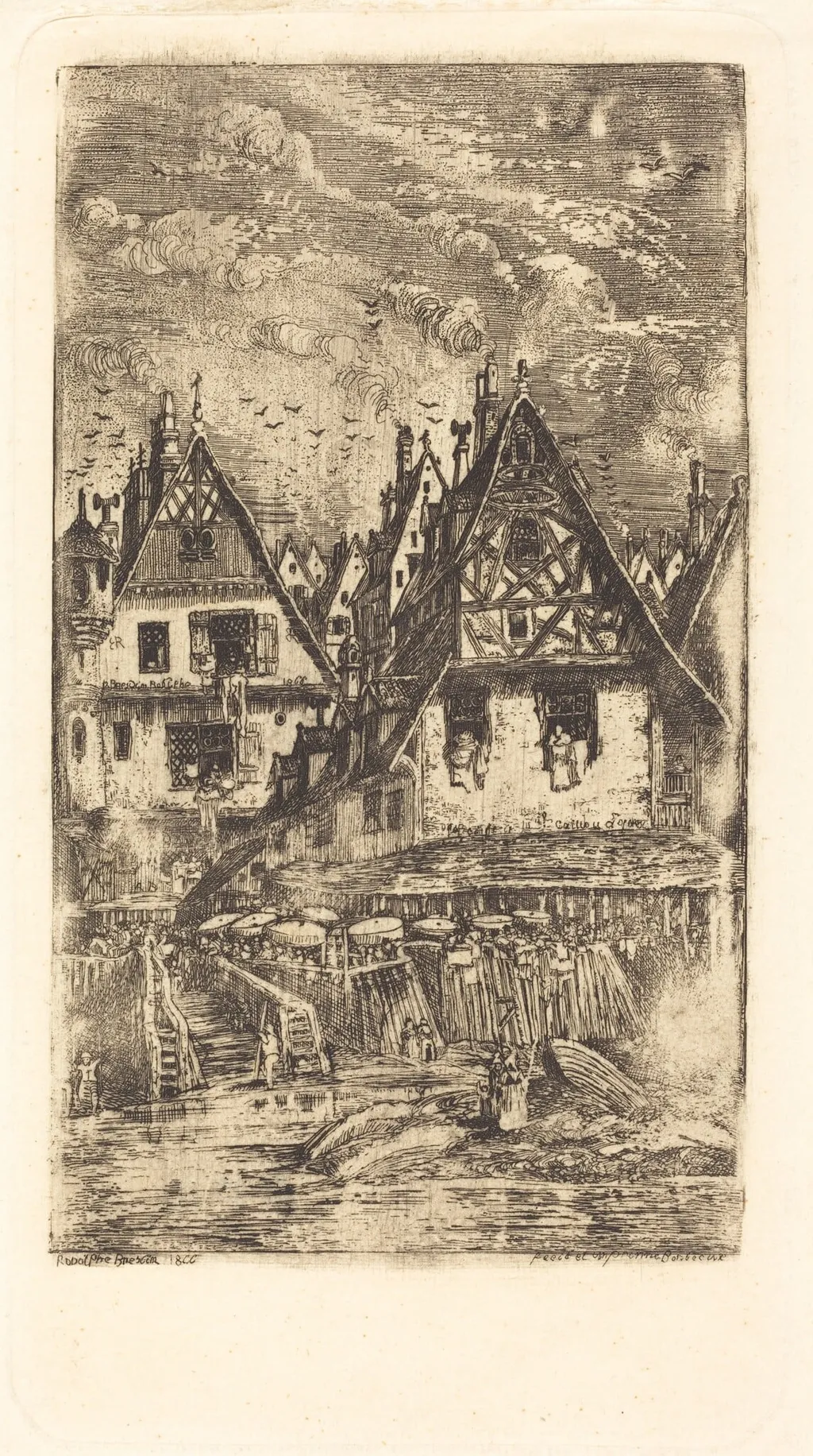Entrée du Village, by Rodolphe Bresdin, ink, 1866
