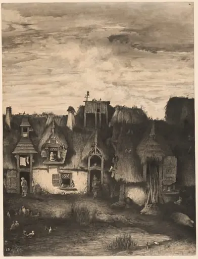Fantasy Farmhouse, by Rodolphe Bresdin