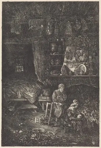 Flemish Interior, by Rodolphe Bresdin