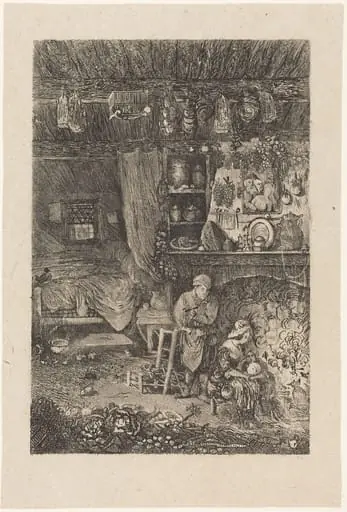 Flemish Interior, by Rodolphe Bresdin