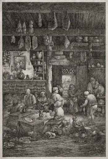 Moldavian Interior, by Rodolphe Bresdin