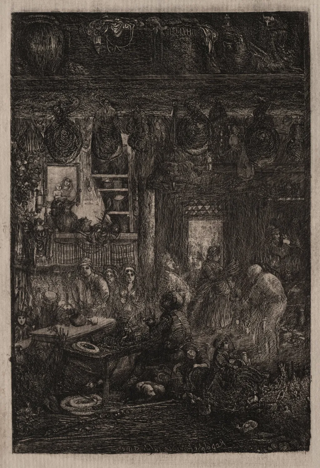 Moldavian Interior, by Rodolphe Bresdin, 1865