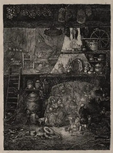Peasant Interior in the Haute-Garonne, by Rodolphe Bresdin