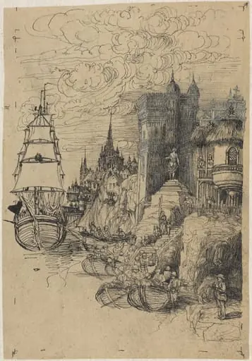 Seascape, by Rodolphe Bresdin