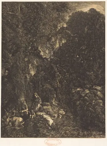 The Holy Family with the Does, by Rodolphe Bresdin