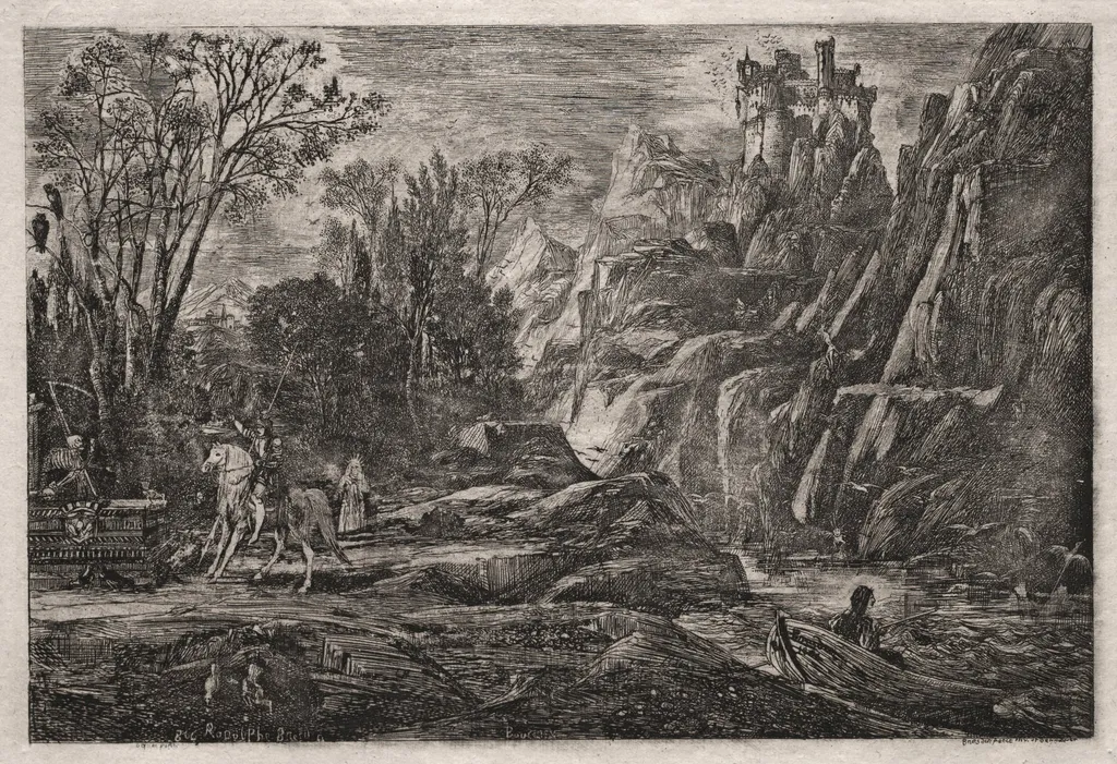 The Knight and Death, by Rodolphe Bresdin, 1866