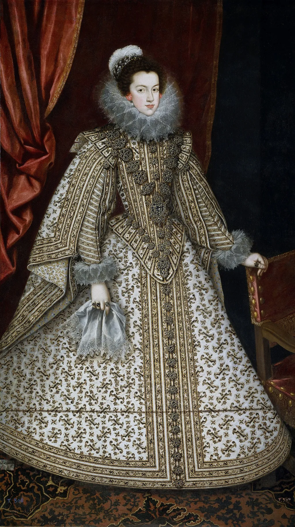 Isabel de Borbón, Wife of Philip IV, by Rodrigo de Villandrando, oil, 1620