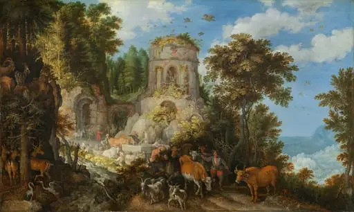 Landscape with the Flight into Egypt, by Roelandt Savery
