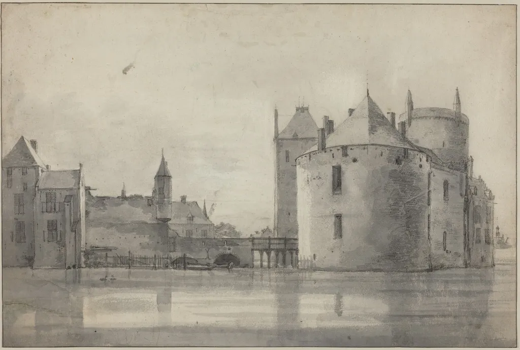 Culemborg Castle, by Roelant Roghman, chalk, 1647