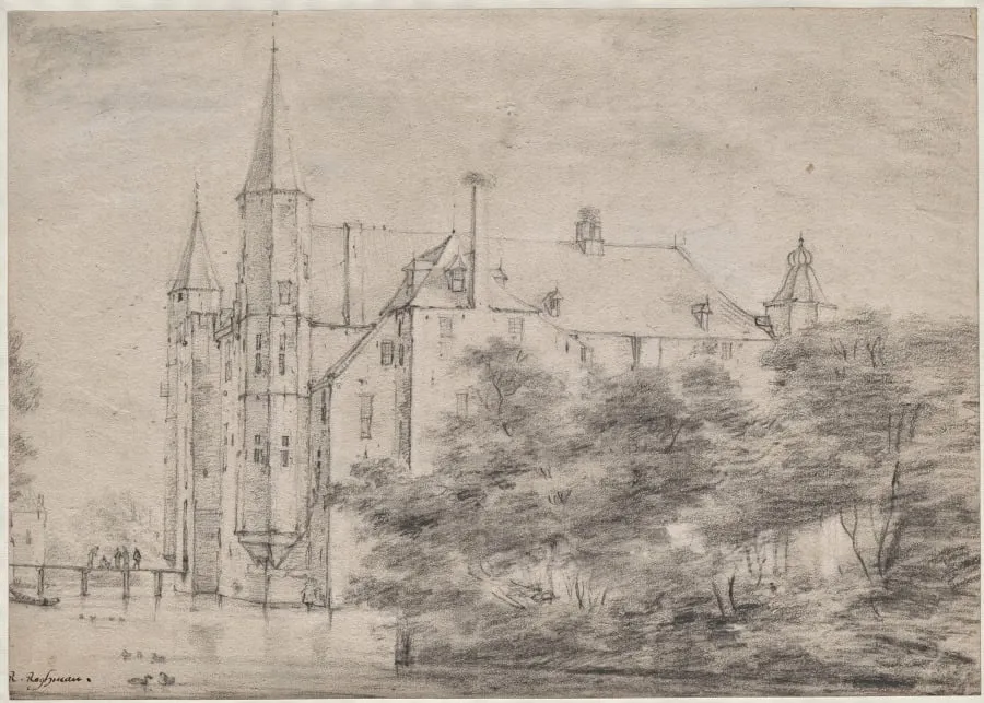 Zuylen Castle Near Utrecht, by Roelant Roghman, 1646