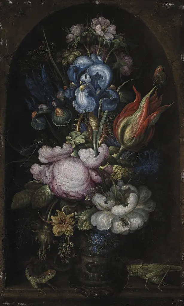 Bouquet of Flowers in a Stone Niche, by Roelant Savery