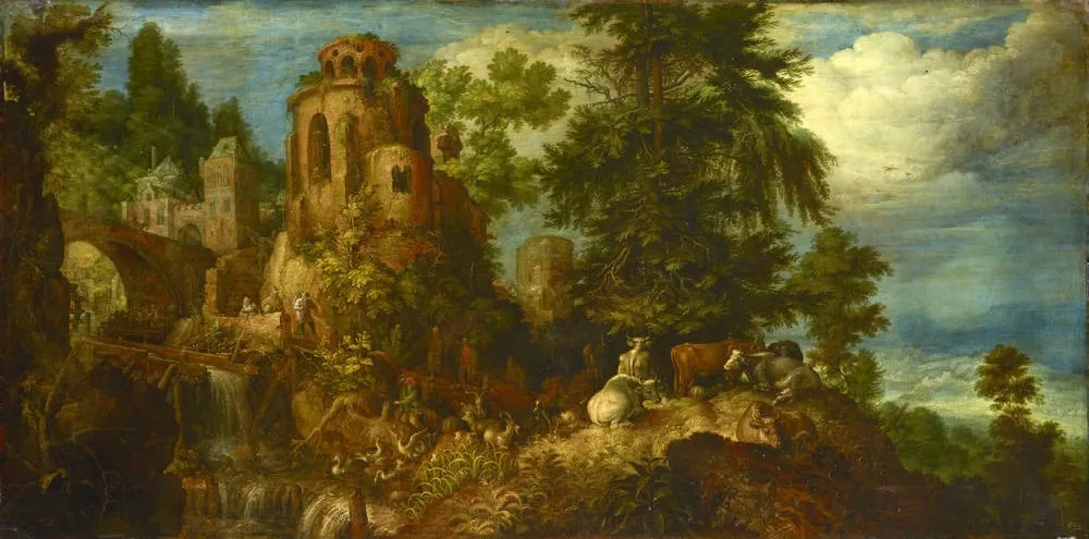 Castle in a Forest, by Roelant Savery, oil, 1614